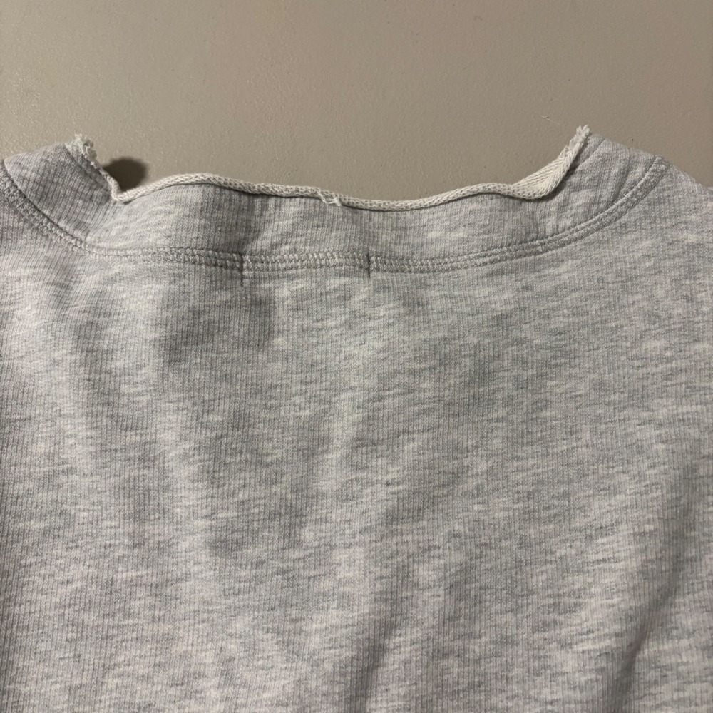 Sanctuary Grey Lace Up Sweatshirt Lace Up V Neck Relaxed Casual Top Large Comfy - Picture 9 of 11
